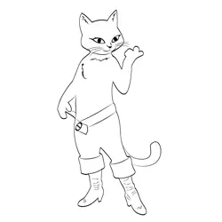 Gambar Baru Puss In Boots Free Coloring Page for Kids