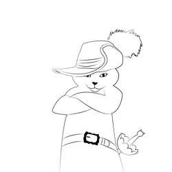 Puss In Boots Desktop Free Coloring Page for Kids