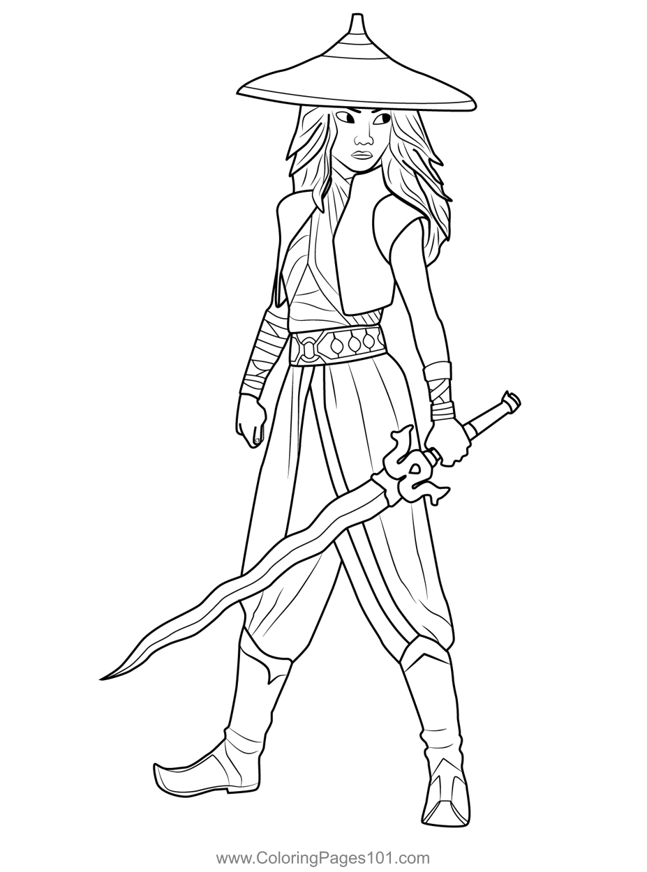 Raya Main Raya And The Last Dragon Coloring Page For Kids Free Raya 