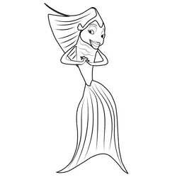 Angie Shark Tale Free Coloring Page for Kids