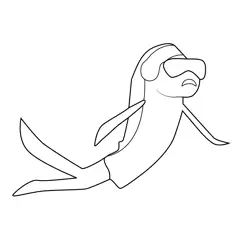 Headphone Guy Shark Tale Free Coloring Page for Kids