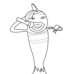 Missy Elliott Shark Tale Free Coloring Page for Kids