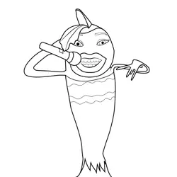 Missy Elliott Shark Tale Free Coloring Page for Kids