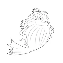 Sykes the Pufferfish Shark Tale Free Coloring Page for Kids