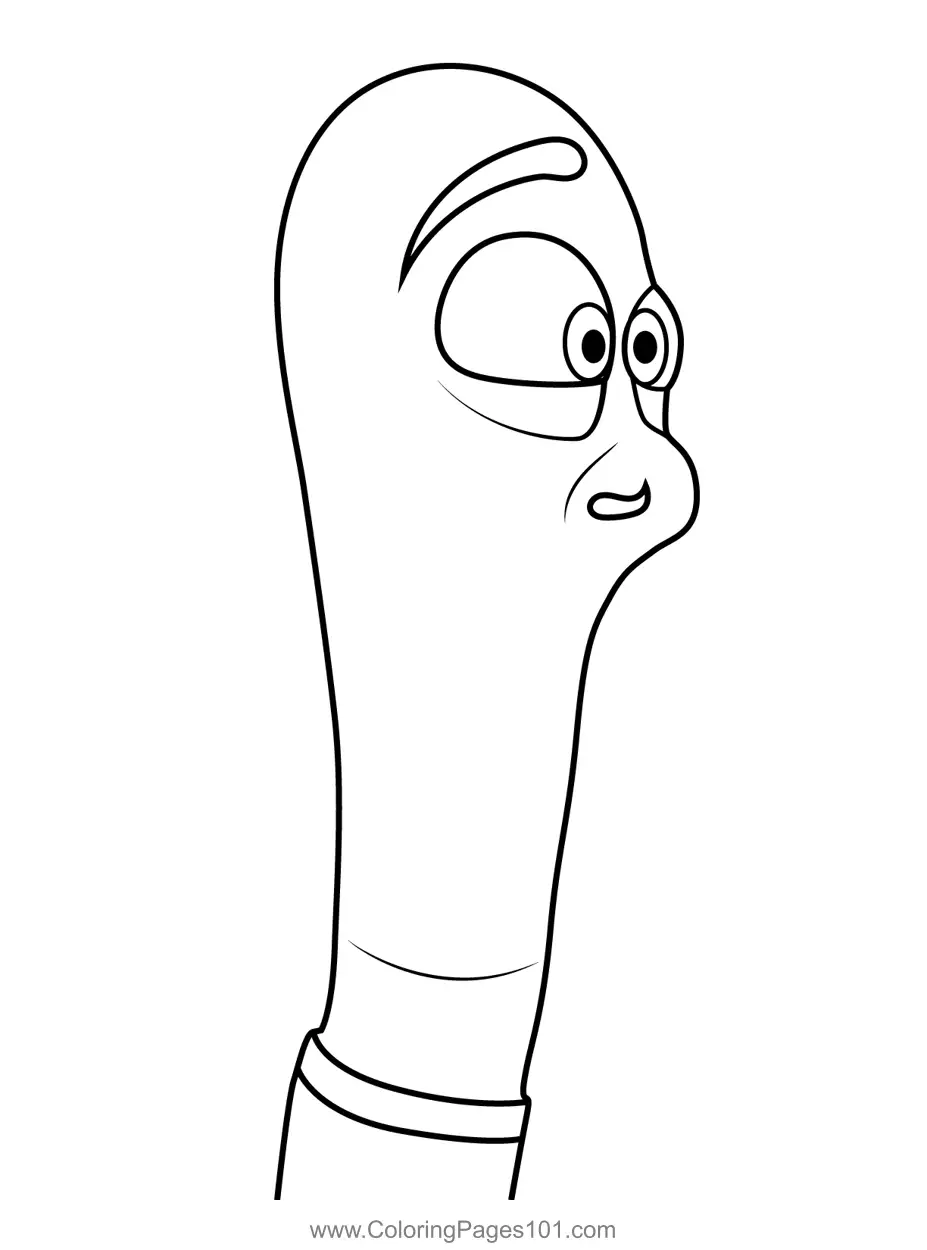 Worm Shark Tale Coloring Page for Kids Free Shark Tale Printable