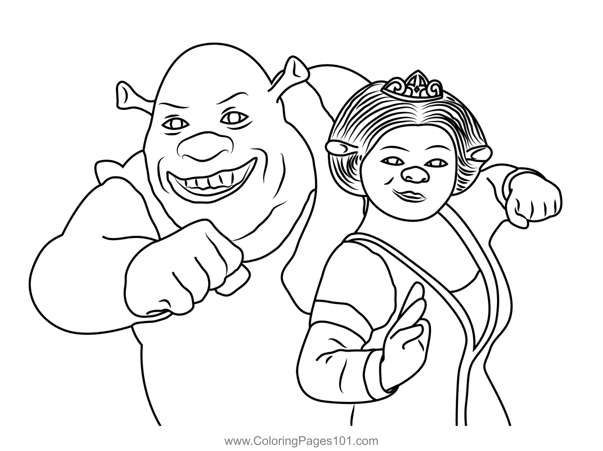 Cute Couple Shrek And Princess Fiona