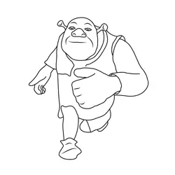 Shrek Going Free Coloring Page for Kids