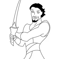 Sinbad Having Swords Free Coloring Page for Kids