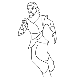 Sinbad Running Free Coloring Page for Kids