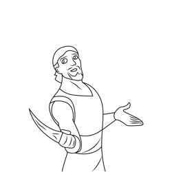 Sinbad Show Knife Free Coloring Page for Kids