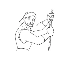 Sinbad With Rope Free Coloring Page for Kids