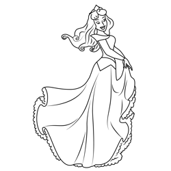 Lovely Princess Aurora Free Coloring Page for Kids