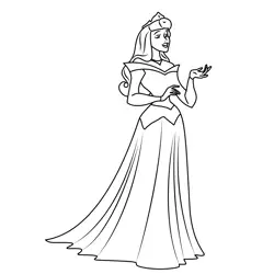 Princess Aurora The Sleeping Beauty Free Coloring Page for Kids