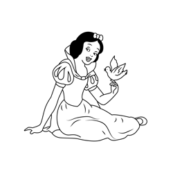 Beautiful Snow White Free Coloring Page for Kids