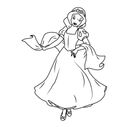 Cute Snow White Free Coloring Page for Kids