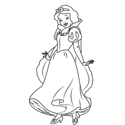 Lovely Snow White Free Coloring Page for Kids