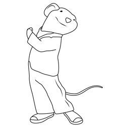Happy Stuart Little Free Coloring Page for Kids