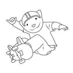 Stuart Little Play Skating Free Coloring Page for Kids