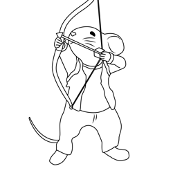 Stuart Little With Bow And Arrow Free Coloring Page for Kids