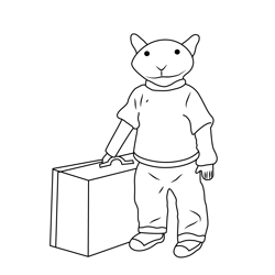 Stuart Little With Suitcase Free Coloring Page for Kids