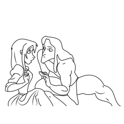 Tarzan And Jane Free Coloring Page for Kids