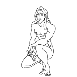 Tarzan Sitting On One Leg Free Coloring Page for Kids