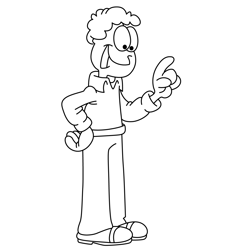 Jon Arbuckle The Garfield Movie Free Coloring Page for Kids