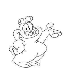 Orson Pig The Garfield Movie Free Coloring Page for Kids