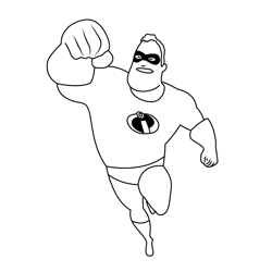 Bob Parr The Mr. Incredible Free Coloring Page for Kids