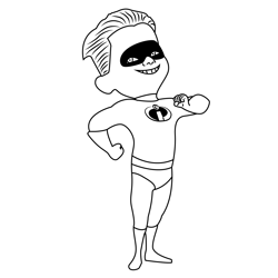 Dash Parr Smiling Free Coloring Page for Kids