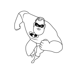 Mr. Incredible Free Coloring Page for Kids