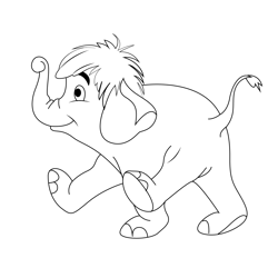 Colonel Hathi Free Coloring Page for Kids