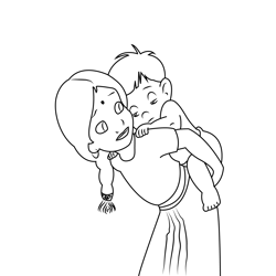 Shanti With Ranjan Free Coloring Page for Kids