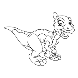 Ducky From The Land Before Time Free Coloring Page for Kids