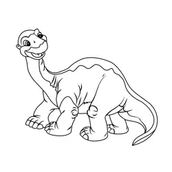 Littlefoot From The Land Before Time Free Coloring Page for Kids