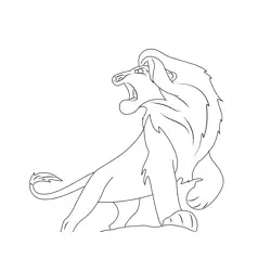 Angry Lion King Free Coloring Page for Kids