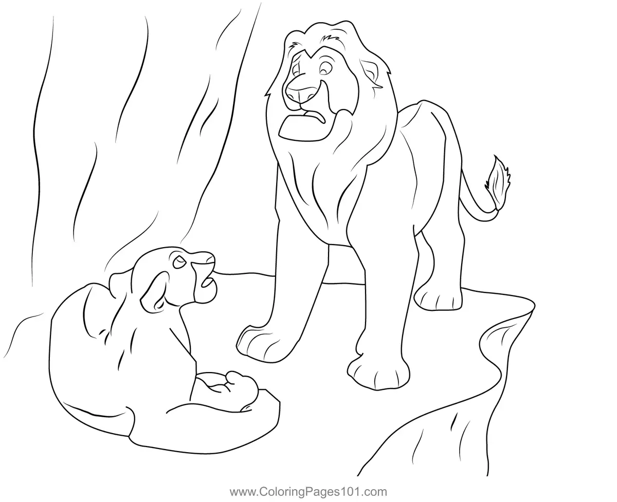 Lion King Mufasa Coloring Page for Kids - Free The Lion King Printable