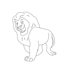Lion King Simba Free Coloring Page for Kids