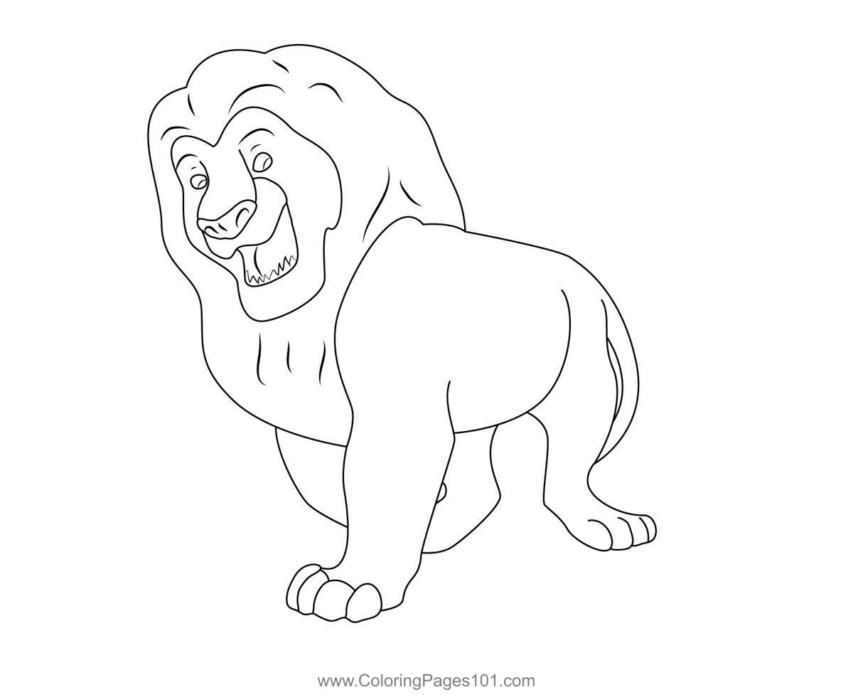 Lion King Simba Coloring Page for Kids - Free The Lion King Printable