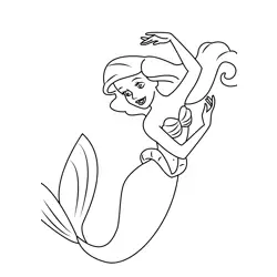 Ariel Dancing Free Coloring Page for Kids