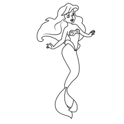 Ariel Little Mermaid Free Coloring Page for Kids