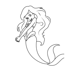 Charming Ariel Free Coloring Page for Kids