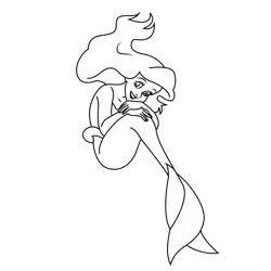 Lovely Little Mermaid Ariel Free Coloring Page for Kids