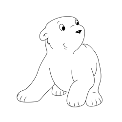 Cute Little Polar Bear Free Coloring Page for Kids