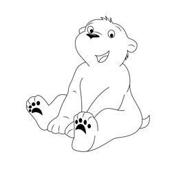 Happy Little Polar Bear Free Coloring Page for Kids
