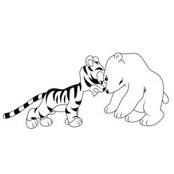 Little Polar Bear Wallpaper Free Coloring Page for Kids
