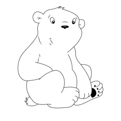 Sitting Polar Bear Free Coloring Page for Kids