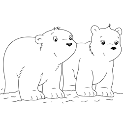 Walking Little Polar Bear Free Coloring Page for Kids