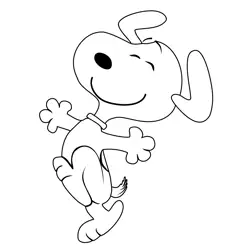 Snoopy From The Peanuts Movie Free Coloring Page for Kids