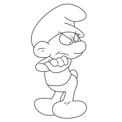 Angry Smurfs Free Coloring Page for Kids
